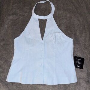 Lulu's Light Blue Halter Blouse